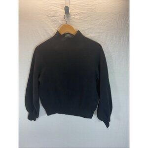 Anthropologie Sweater Black Mock‎ Neck Pullover neutral classic size XS